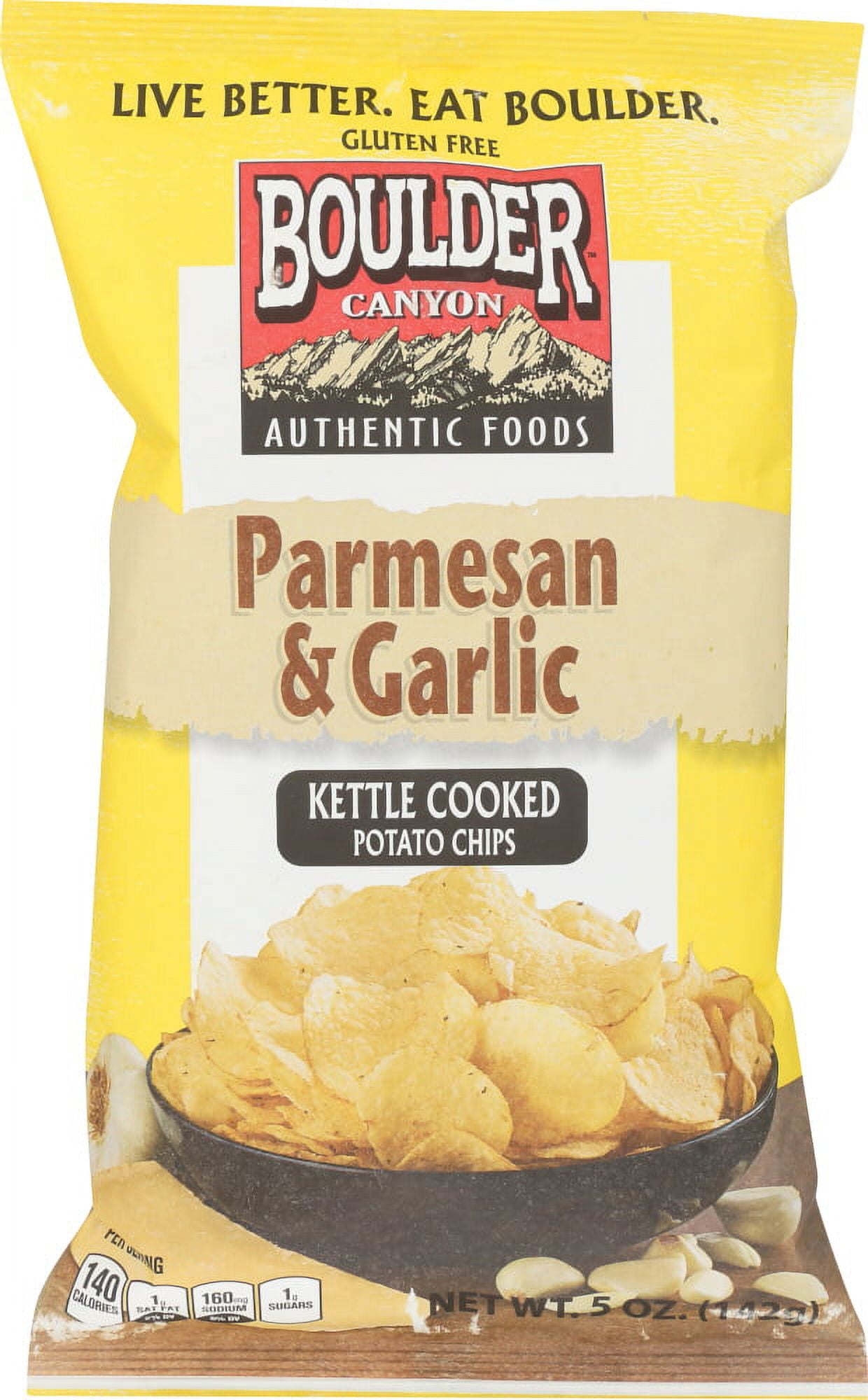 BOULDER CANYON Kettle Cooked Potato Chips Parmesan and Garlic, 5 oz