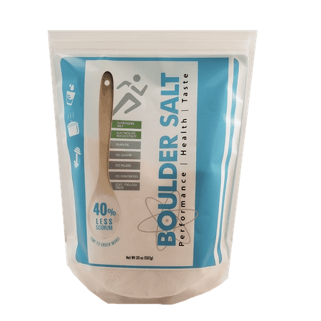 BOULDER SALT Unflavored Low Sodium Salt for Cramps High Blood Pressure POTS Syndrome 20 oz