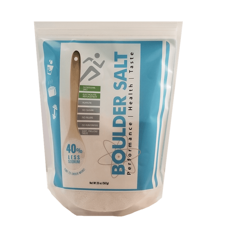 Healthy Salt for Food or Water - High in Magnesium, Low Sodium Salt, Boulder Salt - 20 oz Bag