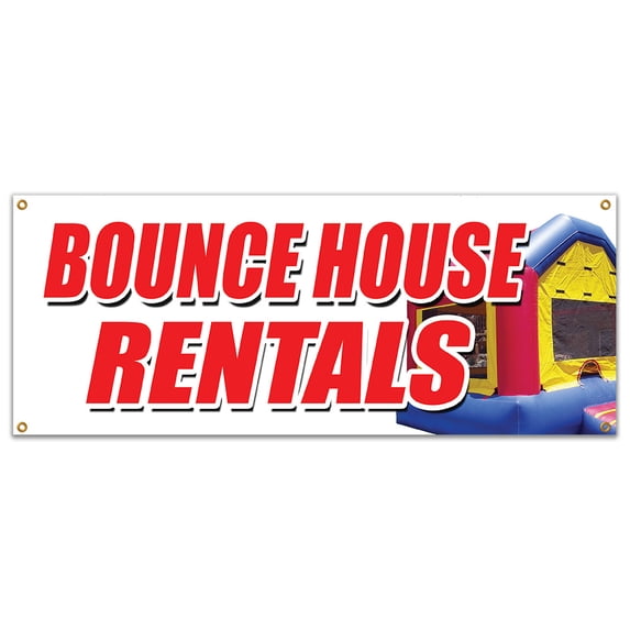 BOUNCE HOUSE RENTALS BANNER SIGN party photobooth inflatable moonwalk