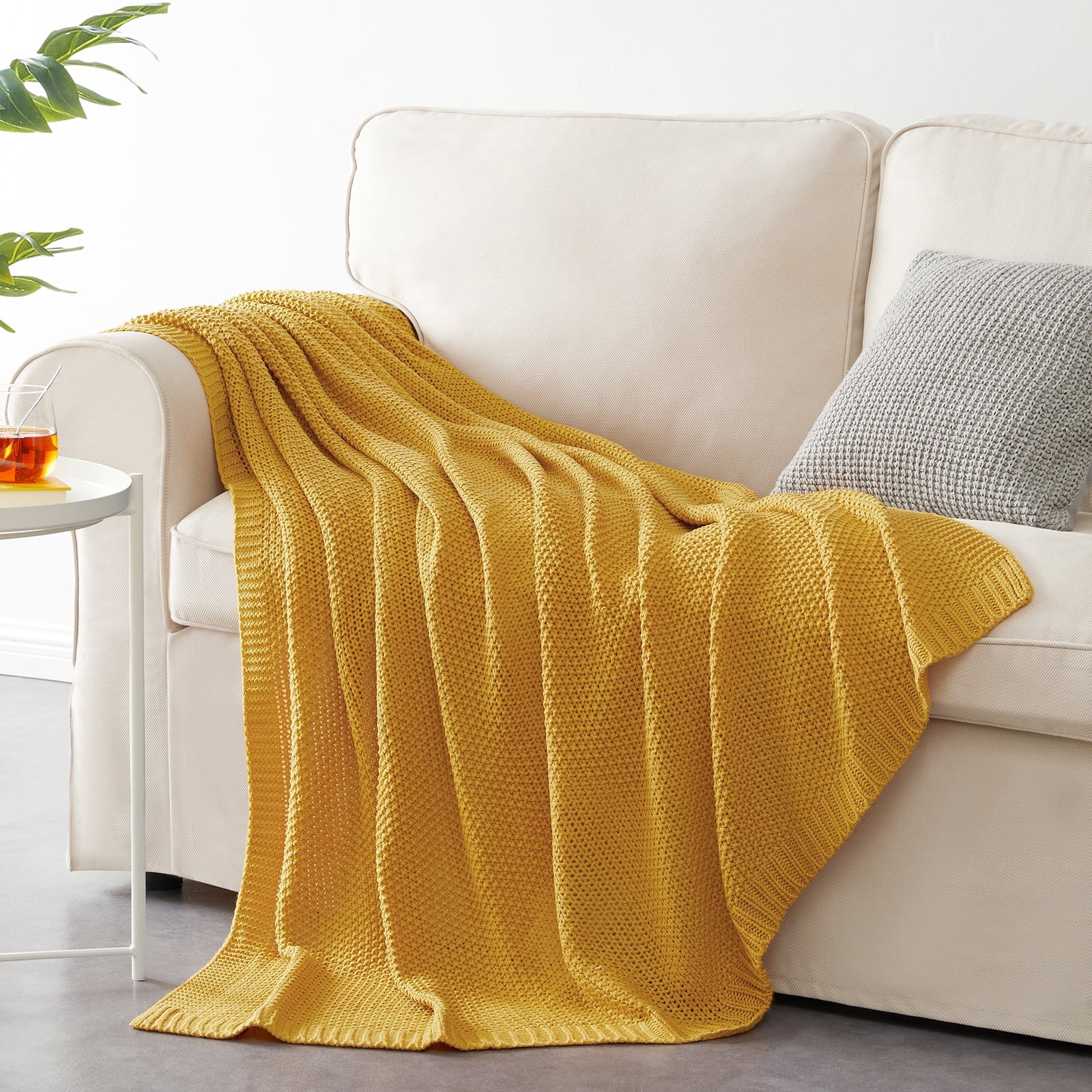 Bourina Bed Throw Acrylic Chunky Knitted Throw Blanket，Suitable for ...