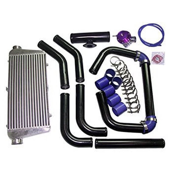 BOV + 31"x11"x3" Universal Intercooler + 2.5" Black Piping Kit S13 SR20DET 240SX