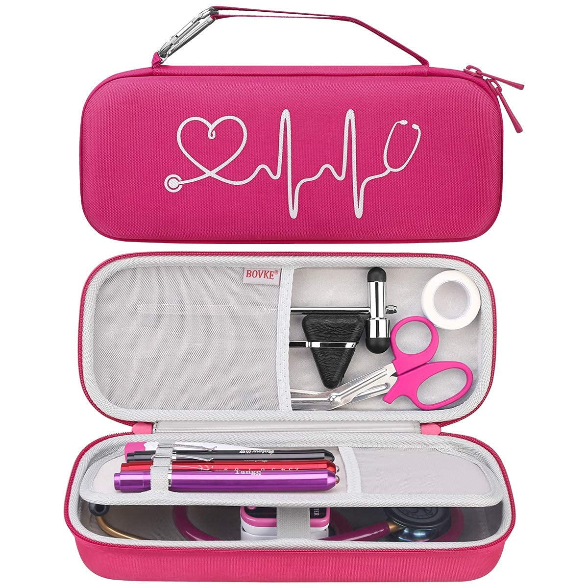 HESPLUS Stethoscope Case for 3M Littmann Classic III Lightweight II S.E  Cardiology IV Diagnostic MDF Acoustica Deluxe Stethoscopes Extra Room for  LED Penlight Scissors and Nurse Accessories Pink S Pink