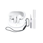 BOVUGAC Suitable for QCY Buds ANC silicone protective case, dustproof and anti drop earphone charging case-White