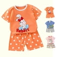 thumbnail image 1 of BOVXNPU Boys Girls Summer Clothing Sets, Toddler Kids Baby Boys Girls Fashion Short Sleeve Puppy Print Casual Suit Summer Outfits, 1 of 5