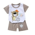thumbnail image 1 of BOVXNPU Boys Girls Summer Clothing Sets, Toddler Kids Baby Boys Girls Fashion Short Sleeve Puppy Print Casual Suit Summer Outfits, 1 of 3