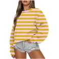 thumbnail image 1 of BOVXNPU Fall Oversized Women's Casual Sweatshirts,Long Sleeve Hoodies Sweatshirts for Women,Womens Stripe Casual Printed Round Neck Long Sleeved Top Loose Sweatshirts, 1 of 3