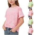 thumbnail image 1 of BOVXNPU Girls Short Sleeve T-Shirts Short Sleeve Round Neck T Shirt Kids Casual Summer Tops, 1 of 7