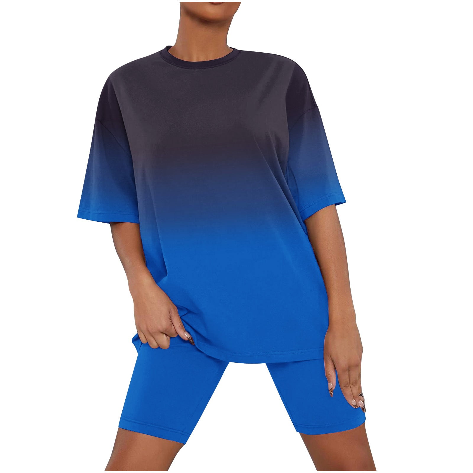 BOVXNPU Women's Pajama Sets with Short Sleeves,Plus Size Pajama Set for