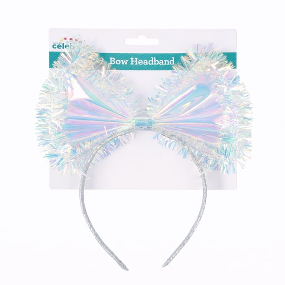 Iridescent Bow Headband, Bright Party Accessory for Parties and Events, by Way To Celebrate