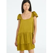 Scoop Scoop Women's Satin Bow Mini Dress, Sizes XS-XXL clearance deal