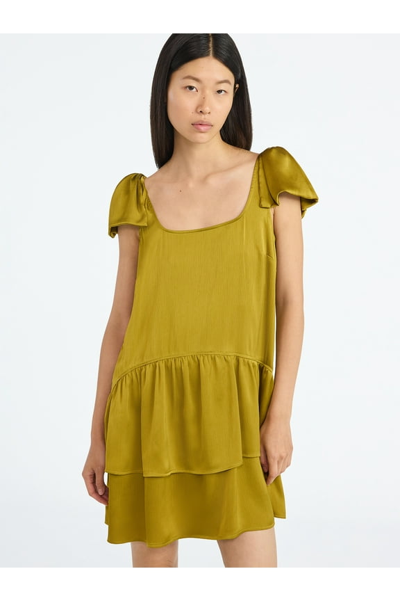 Women's Satin Bow Mini Dress, Sizes XS-XXL