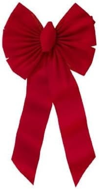 Holiday Trims Red Velvet Bow 7 Loop - Decorative - Red — Residential Use, Standard Application