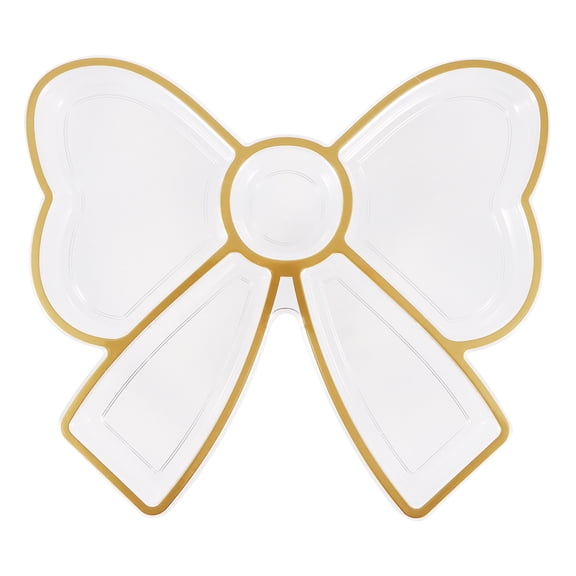 1 Count, 12 x 10.51 IN, Bow Shaped Serving Tray, Plastic Material, by Way To Celebrate