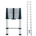thumbnail image 1 of BOWEITI 12.5FT One-button Retraction Stainless Steel Telescoping Extension Ladder, Heavy Duty 330lbs Max Capacity, Multi-Purpose Collapsible Ladder for RV or Outdoor Work, 1 of 7