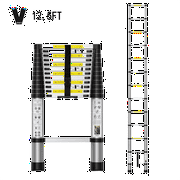 BOWEITI 12.5 FT TELESCOPIC LADDER, ALUMINUM FOLDABLE WITH NON-SLIP FEET, LIGHT RV COMPACT LADDER, HOME, OUTDOOR, 330 LB CAPACITY EXTENSION LADDER (12.5 FT)