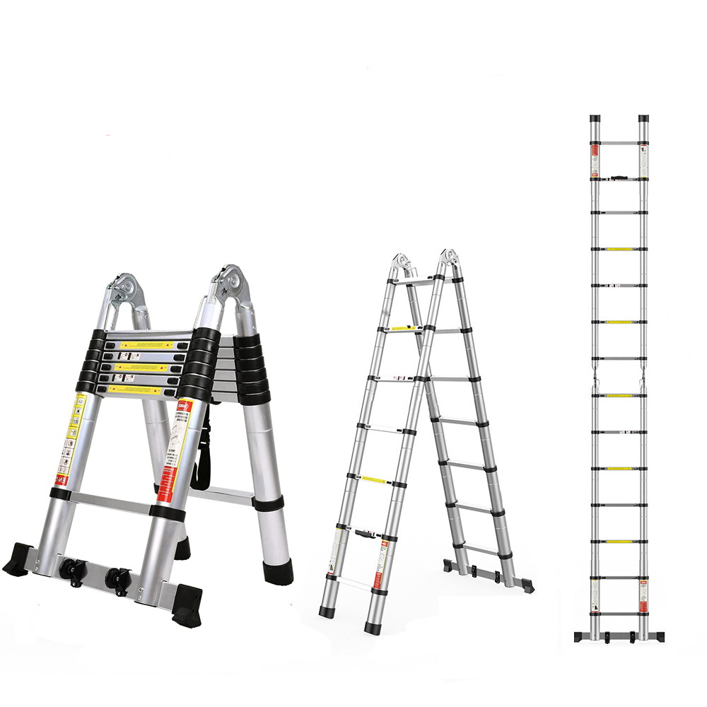 COSCO SmartClose Telescoping Aluminum Ladder with top cap (300-lb ...