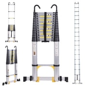 Boweiti Silver 26.5, Aluminum, Straight RV Ladder Telescoping