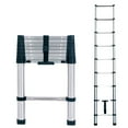 thumbnail image 1 of BOWEITI 8.5FT One-button Retraction Stainless Steel Telescoping Extension Ladder, Heavy Duty 330lbs Max Capacity, Multi-Purpose Collapsible Ladder for RV or Outdoor Work, 1 of 7