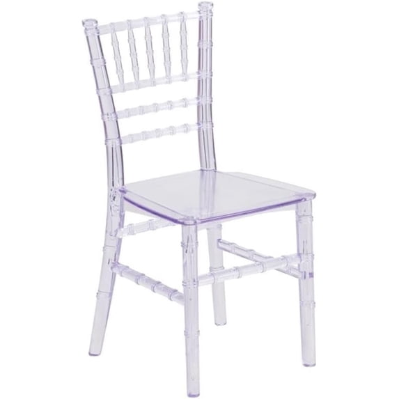 BOWERY HILL 12.5" Contemporary Resin Kids Chiavari Chair in Transparent Clear