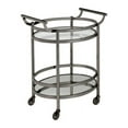 thumbnail image 1 of BOWERY HILL 2 Tiered Serving Cart in Clear Glass and Black Nickel, 34" H x 27" W x 19" D, 1 of 3