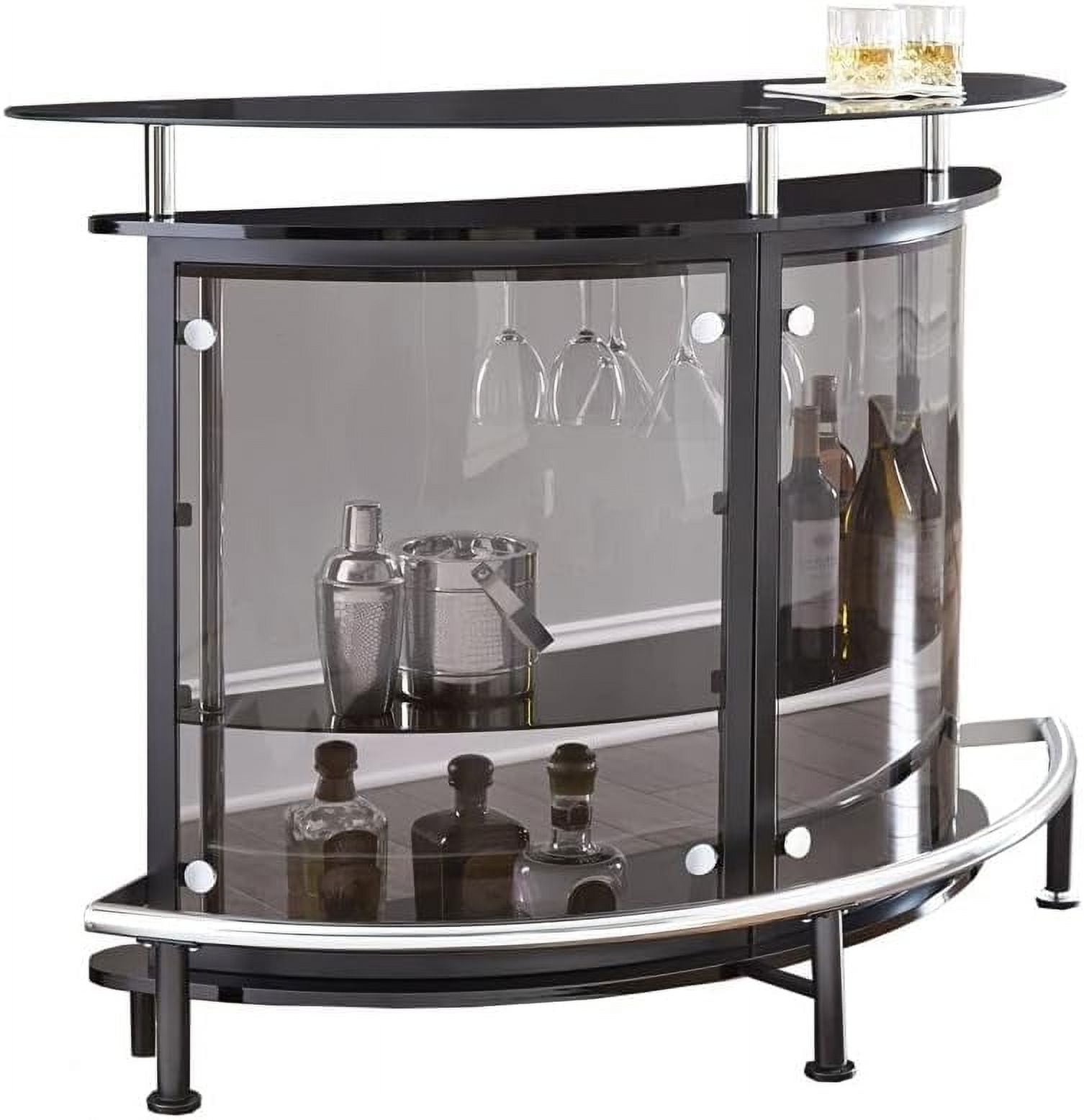 BOWERY HILL Contemporary Home Bar Unit with Clear Acrylic Front in
