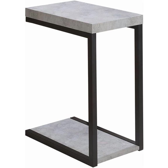 BOWERY HILL Contemporary Wood End Table in Cement Gray/Black