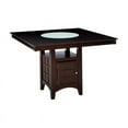 thumbnail image 1 of BOWERY HILL Counter Height Square Dining Table with Wine Storage Base and Integrated Lazy Susan in Cappuccino, 1 of 5