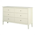 thumbnail image 1 of BOWERY HILL Mid Century 55.3" W 6 Drawer Double Bedroom Dresser in Soft White, 1 of 7