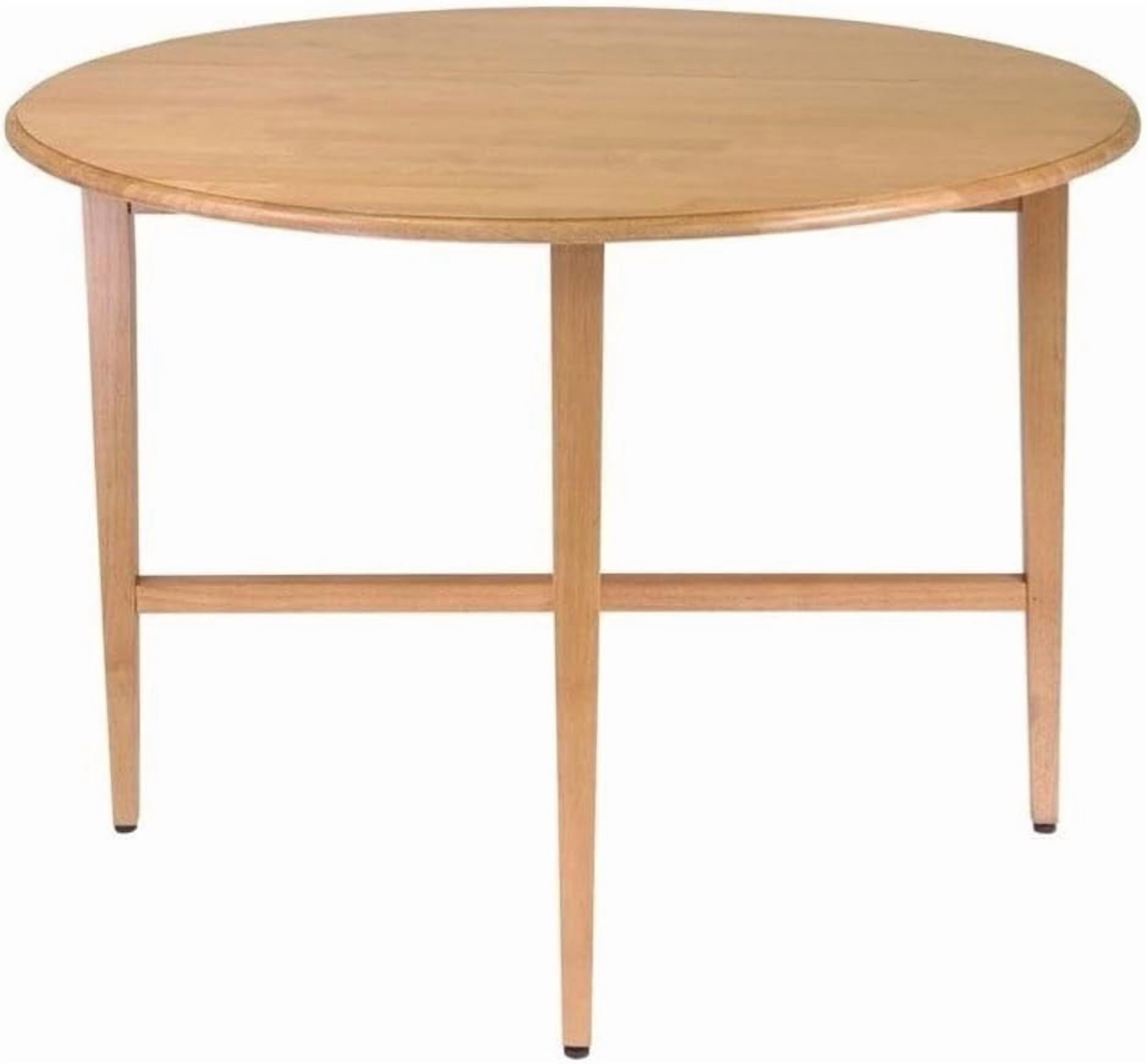 BOWERY HILL Round Drop Leaf Contemporary Solid Wood Dining Table in ...