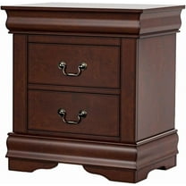 BOWERY HILL Transitional Wood 2-Drawer Nightstand in Cherry Finish