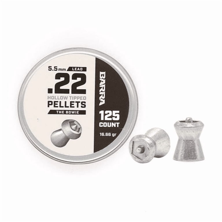 Barra Bowie Hollow Tip Airgun Pellets – 16.66 Grain, .22 Cal / 5.5
