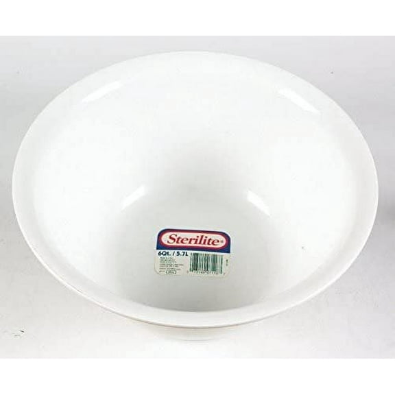 Sterilite Mixing Bowl Plastic Bowl Bulk - Shatter Resistant - 6 Qt, White