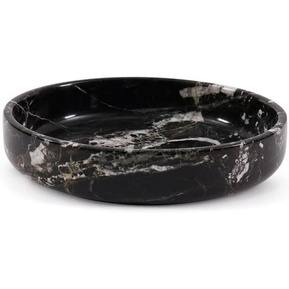 Radicaln Marble Serving Bowl 8" Black Fruit Bowl For Kitchen Counter, Salad, Popcorn Bowl For Kitchen Decor, Modern Table Décor