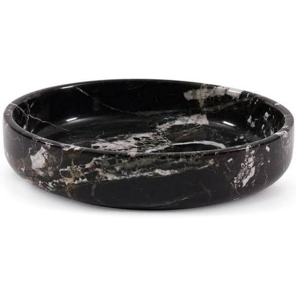 Radicaln Marble Serving Bowl 8" Black Fruit Bowl For Kitchen Counter, Salad, Popcorn Bowl For Kitchen Decor, Modern Table Décor