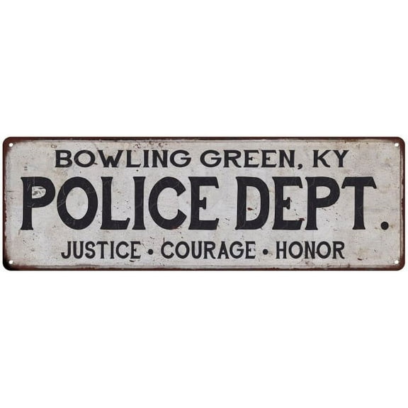 BOWLING GREEN, KY POLICE DEPT. Home Decor Metal Sign Gift 6x18 106180012562
