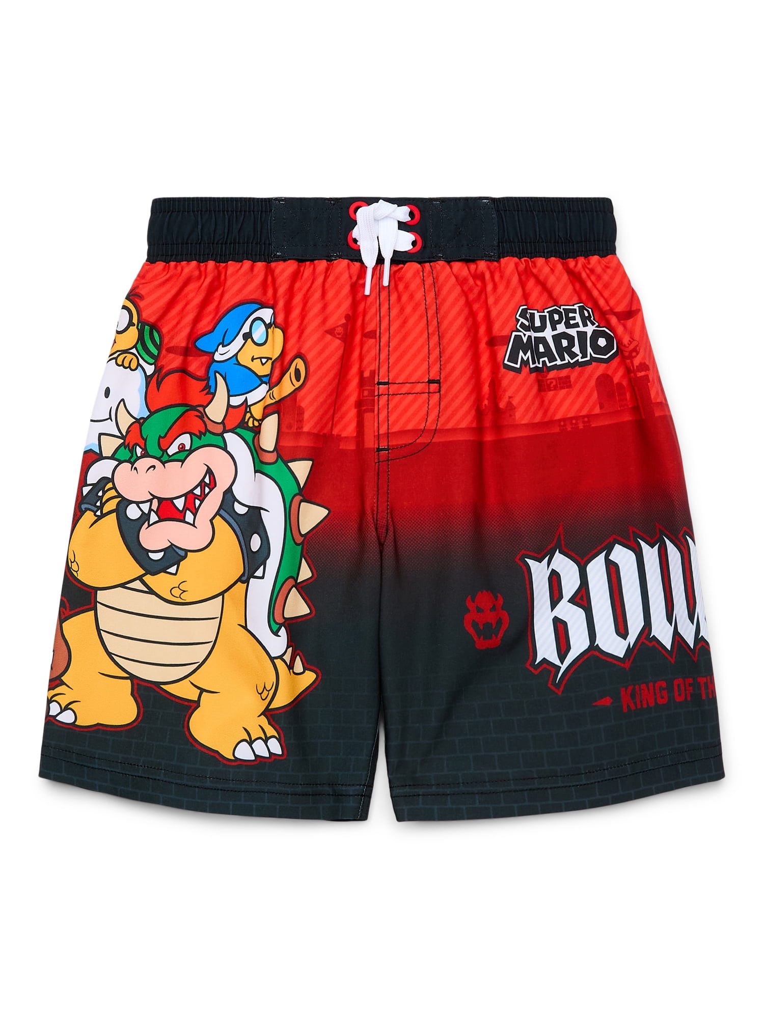 Super Mario Brandclub Super Mario Boys Bowser Swim Shorts Sizes 4 12