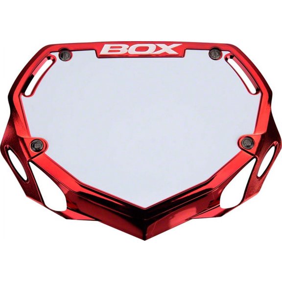 BOX Components Phase 1 Number Plate Small Red Chrome