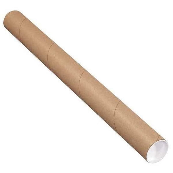 Office Depot Brand Kraft Mailing Tubes With Plastic Endcaps, 2 1/2" x 18", Pack Of 34
