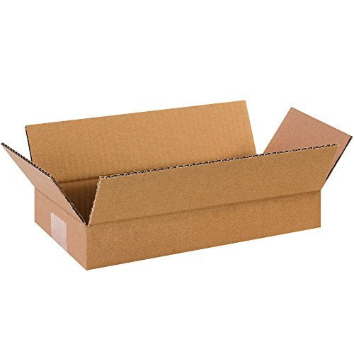 BOX USA 25 Pack of Long Corrugated Cardboard Boxes, 12" L x 6" W x 2" H, Kraft, Shipping, Packing and Moving