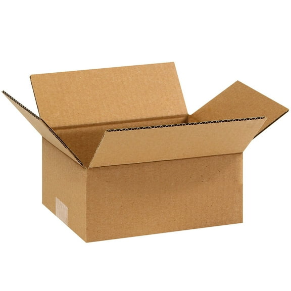 BOX USA 9x7x3 Flat Corrugated Boxes, Flat, 9L x 7W x 3H, Pack of 25 Shipping, Packaging, Moving, Storage Box for Home or Business, Strong Wholesale Bulk Boxes