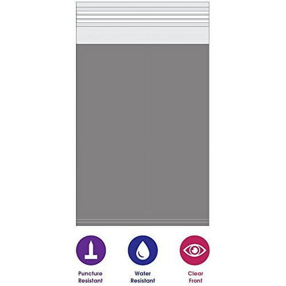 BOX USA Clear View Poly Mailer Envelopes, 12" x 15 1/2", Clear/White, Self Seal, Waterproof and Puncture Resistant, for Packing, Mailing, and Shipping Catalogs and Brochures, Pack