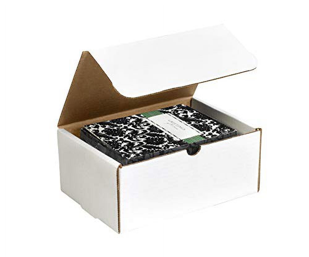 BOX USA Corrugated Cardboard Literature Mailers, 12 x 12 x 6 Inches, Tuck Top One-Piece, Die-Cut Shipping Boxes, Large White Mailing Boxes (Pack of 50)