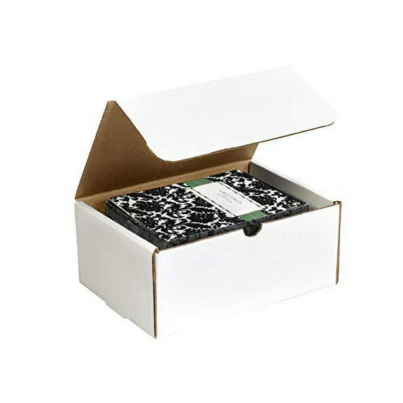 BOX USA Corrugated Cardboard Literature Mailers, 12 x 12 x 6 Inches, Tuck Top One-Piece, Die-Cut Shipping Boxes, Large White Mailing Boxes (Pack of 50)
