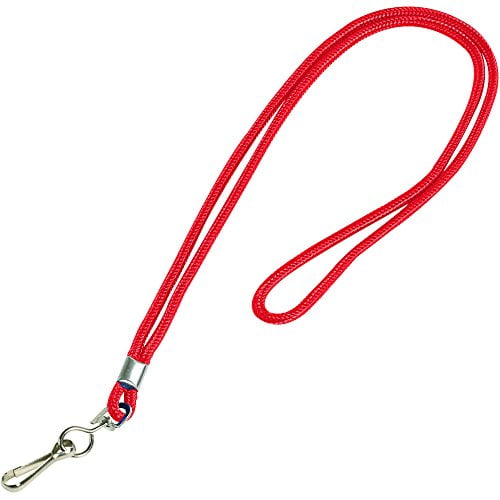 BOX USA LY110 Standard Lanyard with Clip, 38", Black, 24 per Case, Red (LY101)