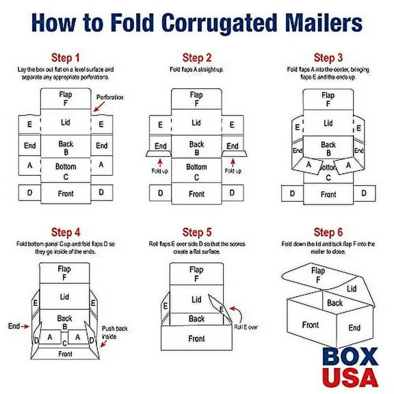 BOX USA Shipping Boxes Small 10"L x 8"W x 6"H, 50-Pack | Corrugated Cardboard Box for Packing, Moving and Storage