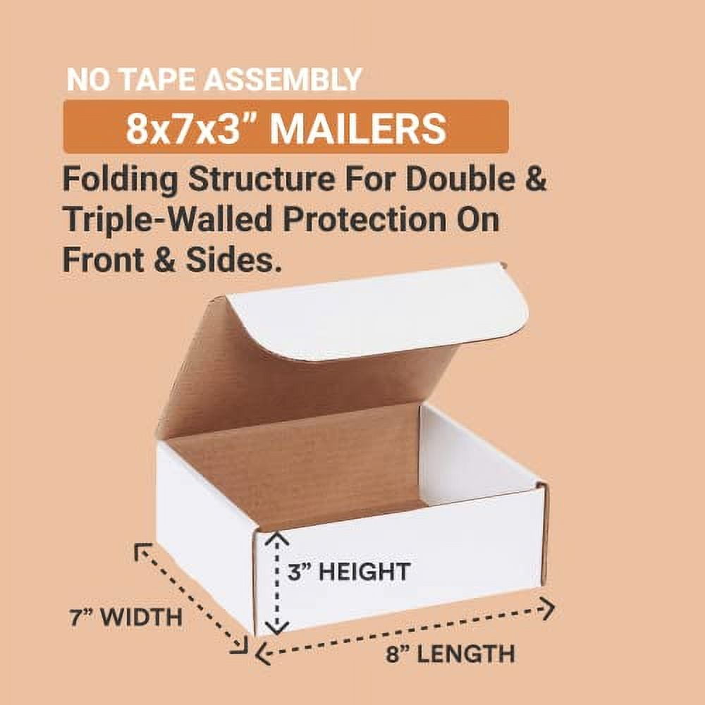 BOX USA Shipping Boxes Small 8'L x 7'W x 3'H, 50-Pack | Corrugated ...