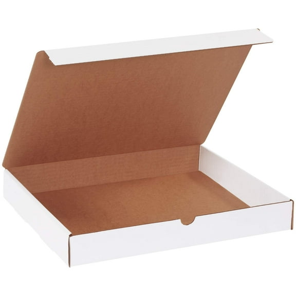 BOX USA White Literature Corrugated Cardboard Mailing Boxes, Pack of 50, Crush-Proof, for Shipping, Mailing and Storing, Oyster White, 15" x 12" x 12" BML15122