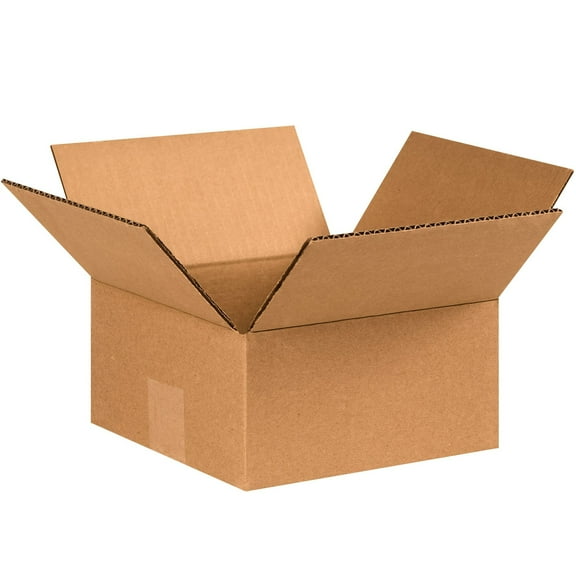 BOX USA7 x 7 x 3" Flat Corrugated Boxes 7"L x 7"W x 3"H, Pack of 25 Shipping, Packaging, Moving, Storage Box for Home or Business, Strong Wholesale Bulk Boxes