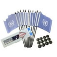 thumbnail image 1 of BOX of 12 United Nations 4"x6" Miniature Desk & Table Flags With 12 Flag Stands, 4x6 United Nations Small Mini Stick Flags, 1 of 3